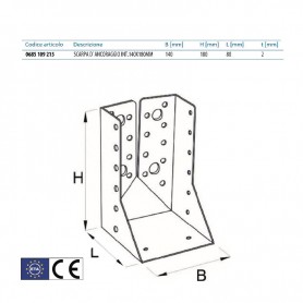 Piastra Fissaggio Angolare Travi In Legno 50x50x35mm AC35350